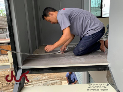 ผลงานติดตั้ง กระเบื้องยางลายไม้ ความหนา 3 มม. แบรนด์ QDM G03 - laminatethai