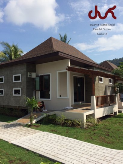 ผลงานติดตั้ง กระเบื้องยาง ลายไม้ ความหนา 3 มม. แบรนด์ Fine Art รหัส KW6015 - laminatethai