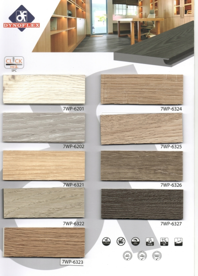 กระเบื้องยาง SPC คลิ๊กล็อค ลายไม้ ความหนา 4 มม. Dynoflex Click ME2