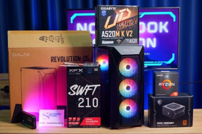 คอมประกอบ AMD Ryzen 5 5500 / RX 6600 (8GB) / RAM 16GB DDR4 3200MHz / 500GB SSD M.2 / GIGABYTE A520M-K V2 DDR4 / PSU 650W 80+ BRONZE / MONTECH X2 MESH (BLACK) ราคาเพียง 14,500.-