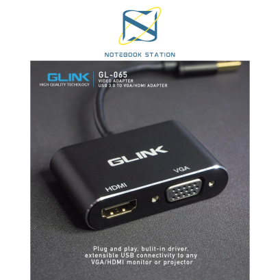Glink GL-065 Video Adapter USB 3.0 TO VGA/HDMI ตัวแปลงสัญญาณ USB เป็น VGA+HDMI 1080P ราคา 650.-