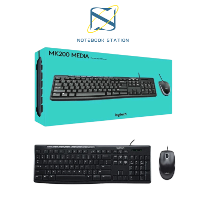 LOGITECH MK200 KEYBOARD MOUSE MEDIA DESKTOP คีย์ไทย-อังกฤษ ราคา 390.-