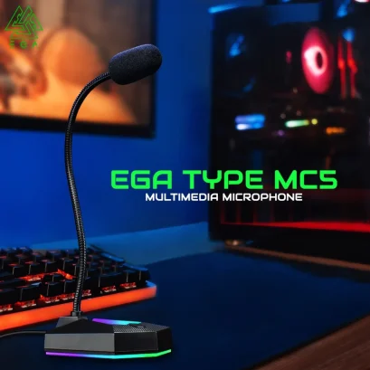 EGA TYPE MC5 ไมโครโฟน Gaming Microphone ไมโครโฟนตั้งโต๊ะ ขนาดเล็กพาพาง่าย เสียงดี ราคา 290.-