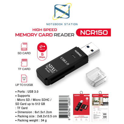 CARD READER USB 3.0 : NUBWO NCR150 5Gbps UP TO 512GB ราคา 79.-