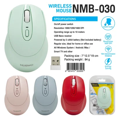 เมาส์ไร้สายเสียงเงียบ NUBWO รุ่น NMB030 เชื่อมต่อใช้งานไร้สายได้ในระบบ Wireless แบบ Silent Click ราคา 129.-