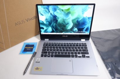 Asus vivobook Flip ทัชสกรีนหมุนจอได้ คีย์บอร์ดมีไฟ สแกนลายนิ้วมือได้ มีปากกาให้พร้อมประกันศูนย์อุปกรณ์ครบกล่อง