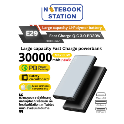 Eloop Powerbank E29 (30,000 mAh) Fast Charge QC3.0 PD 20W ราคา 1,099.-