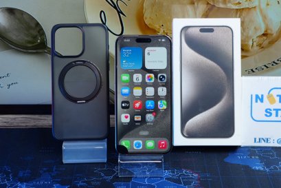 Apple Iphone 15 PRO MAX NATURAL TITANIUM 256GB สุขภาพแบต 87% อุปกรณ์ครบกล่อง  ขายเพียง 11,990.-