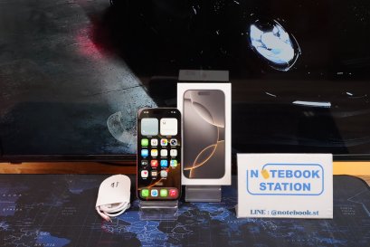 สมาร์ทโฟน Apple iPhone 16 Pro 128GB Natural Titanium เครื่องสวย สุขภาพแบต89% รอบชาร์จ 696 รอบ อุปกรณ์แท้ครบกล่อง พร้อมใช้งาน ขายเพียง 23,900.- เท่านั้น