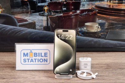 Apple Iphone 15 PRO MAX NATURAL TITANIUM 256GB สุขภาพแบต 80% อุปกรณ์ครบกล่อง  ขายเพียง 23,990.-