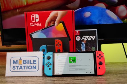 เครื่องเล่นเกม Nintendo Switch-H Oled Console Neon Red/Blue ขายเพียง 6,999.- เครื่องพร้อมใช้งาน ครบกล่องพร้อมเกมส์ FC24