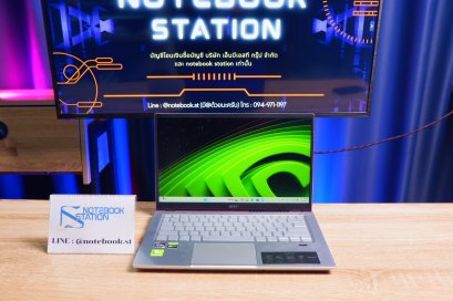 โปรโมชั่น6.6 Acer Swift X Ryzen5-5500U ตัวเครื่องบางเบาเพียง1.39KG การ์ดจอแยกGTX1650(4GB) Ram8 SSD512 จอ14 FHD สเปคดี คีย์บอร์ดไฟ ขายเพียง 13,800.-