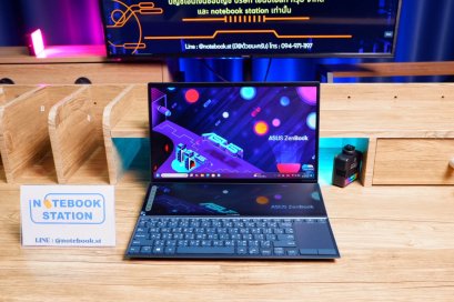 Asus ZenBook Duo i5-1135G7 Ram16 SSD512 จอ14 FHD IPS ทัสกรีน 2หน้าจอ สเปคสูงทำงานเก่ง คีย์บอร์ดไฟ ดีไซน์สวยบางเบา เหมาะพกพา ขายเพียง 19,990.-เครื่องพร้อมใช้งาน