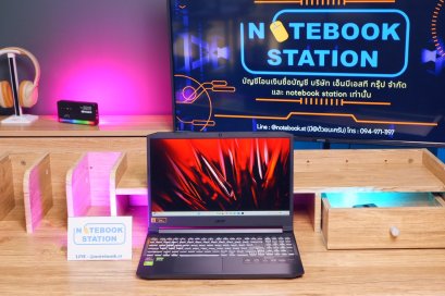 ACER NITRO 5 Ryzen5-5600H Ram16 RTX3050(4GB) SSD512 จอ15.6 FHD IPS 144Hz สเปคสูง เล่นเกม/ตัดต่อ ประมวลผลไว คีย์บอร์ดมีไฟRGB 4โซน เครื่องพร้อมใช้งาน ขายเพียง 15,500.- เท่านั้น