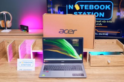 Acer Aspire 3 Ryzen3-5300U Ram8 512GB M.2 จอ15.6 FHD สเปคดีทำงานเก่ง จอใหญ่มีแป้นตัวเลขแยก ดีไซน์สวยบางเบา เครื่องพร้อมใช้งานเพียง 8,990.-