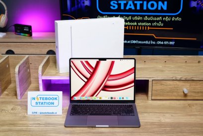 (ของใหม่)Macbook Air M3 (2024) Ram8 SSD256 จอ13.6 ระดับ2k Cycle count เพียง 3 ครั้ง ครบกล่องเครื่องสวยมากเครื่องพร้อมใช้งาน ราคา 26,990.-