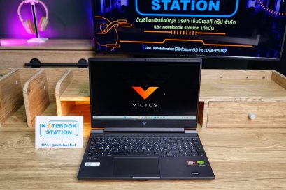 HP Victus Gaming 15 Ryzen5-8645HS RTX2050 Ram16 SSD512 จอ15.6 FHD IPS 144Hz สเปคเกมมิ่ง ดีไซน์หรู คีย์บอร์ดไฟสีขาว เครื่องสวยมีประกันศูนย์ ขายราคาเพียง 18,500.-