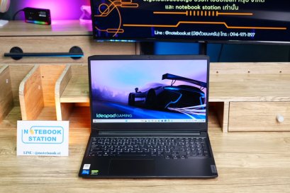 Lenovo IdeaPad Gaming 3 i5-11320H RAM16 GTX1650(4GB) SSD512 จอ15.6 FHD 120Hz สเปคเกมมิ่ง คีย์บอร์ดไฟสีขาว ดีไซน์เรียบสวย เครื่องพร้อมใช้งาน เพียง 13,500.-