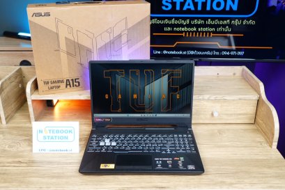 Asus TUF Gaming A15 Ryzen7-7435HS Ram8 RTX-2050(4GB) 512GB M.2 จอ 15.6 FHD IPS 144Hz สเปคเกมมิ่ง คีย์บอร์ดไฟRGB ดีไซน์สวยเท่ ประกันศูนย์2027 เครื่องพร้อมใช้งานเพียง 19,490.-
