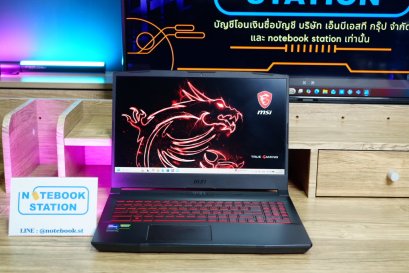 MSI GF66 Katana i7-12700H Ram16 RTX-3050(4GB) 512GB M.2 จอ15.6 FHD 144Hz เกมมิ่งสเปคสูง คีย์บอร์ดไฟสีแดง วัสดุดี ดีไซน์สวยเท่ เครื่องพร้อมใช้งาน ราคาเพียง 18,990.-