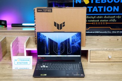 Asus TUF Gaming A15 Ryzen7-6800H Ram16 RTX-3050(4GB) 512GB M.2 จอ15.6นิ้ว FHD IPS 144Hz สเปคเกมมิ่ง คีย์บอร์ดไฟRGB ดีไซน์สวยเท่ทันสมัย เครื่องพร้อมใช้งาน ขายเพียง 19,990.-