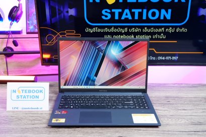 Asus Vivobook 15 Ryzen5-4600H Ram8 SSD512 15.6นิ้ว FHD สเปคดีทำงานเก่ง หน้าจอใหญ่มีแป้นตัวเลขแยก ดีไซน์สวยบาง เครื่องพร้อมใช้งานเพียง 9,490.-