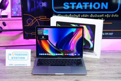 Apple Macbook Pro 13(2020) Touchbar Chip M1 Ram8 SSD256 จอขนาด 13.3นิ้ว ระดับ 2k Cycle count 346ครั้ง สุขภาพแบตปกติ รีเซ็ตตัวเครื่องพร้อมใช้งาน ขายถูกเพียง 16,990.-