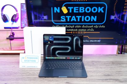APPLE Macbook Air M3 (2024) Ram8 SSD256 จอ13.6 ระดับ2k Cycle count เพียง 24 ครั้ง เครื่องสวยมากเครื่องพร้อมใช้งาน ราคา 24,590.-
