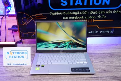 Acer Swift X Ryzen5-5500U การ์ดจอแยกGTX1650(4GB) Ram8 SSD512 จอ14 FHD สเปคดี มีการ์ดจอแยก ดีไซน์สวยบางเบาเพียง1.39KG เครื่องพร้อมใช้งาน เพียง 12,900.-เท่านั้น