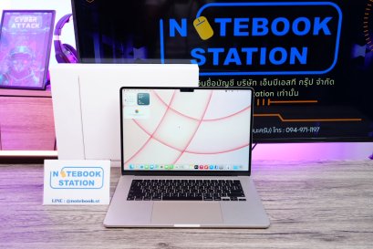 (สินค้าเครื่องโชว์)APPLE Macbook Air 15 M3 (2024) Ram16 SSD256 จอ15.3 ระดับ2k Cycle count เพียง 39 ครั้ง เครื่องพร้อมใช้งาน ราคา 28,990.- มีประกันศูนย์