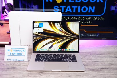 APPLE Macbook Air 15 M3 (2024) Ram8 SSD256 จอ15.3 ระดับ2k Cycle count เพียง 22 ครั้ง เครื่องพร้อมใช้งาน ราคา 24,990.- มีประกันศูนย์