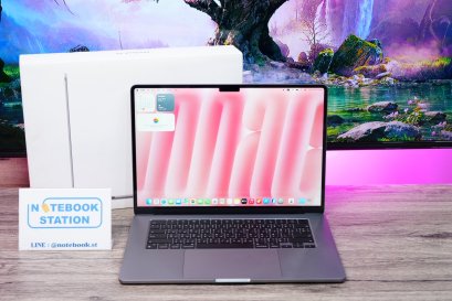 APPLE Macbook Air 15 M3 (2024) Ram16 SSD256 จอ15.3 ระดับ2k Cycle count เพียง 164 ครั้ง เครื่องพร้อมใช้งาน ราคา 27,900.- มีประกันศูนย์