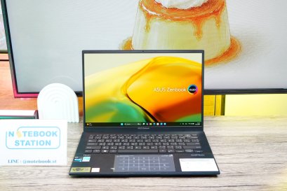 Asus ZenBook 14 OLED i5-1240P Ram16 SSD512 จอ14.5นิ้ว 2.8K OLED สเปคสูงทำงานเก่ง จอภาพสวยสีสดคมชัด ดีไซน์ตัวเครื่องสวยบางดูทันสมัย เครื่องพร้อมใช้งานในราคาสุดคุ้มเพียง 22,990.-