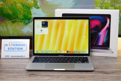 Apple Macbook Pro 13(2020) Touchbar Chip M1 Ram8 SSD256 จอขนาด 13.3นิ้ว ระดับ 2k Cycle count 334 ครั้ง สุขภาพแบตปกติ รีเซ็ตตัวเครื่องพร้อมใช้งาน ขายถูกเพียง 16,890.-