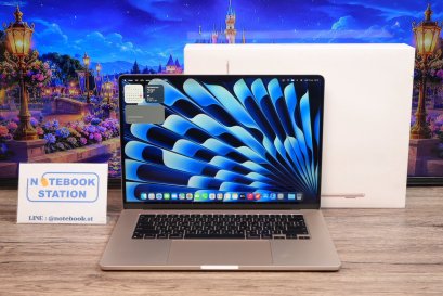 APPLE Macbook Air 15 M3 (2024) Ram8 SSD256 จอ15.3 ระดับ2k Cycle count เพียง 123 ครั้ง เครื่องพร้อมใช้งาน ราคา 25,990.- ครบกล่องมีประกันศูนย์