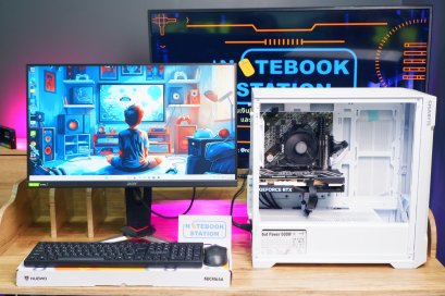 คอมประกอบ NBST-PC-011 RYZEN 5-5600 / RTX 4060 (8GB) / RAM 16GB DDR4 3200MHz / 256GB SSD M.2 /ASUS A520M-K DDR4/AEROCOOL UNITED POWER 600W (80+WHITE)/ GIGABYTE C102 GLASS ICE (WHITE) พร้อมจอมอนิเตอร์ ACER XV253QXBMIIPRZX 24.5 INCH IPS SPEAKERS HDR 240Hz คร