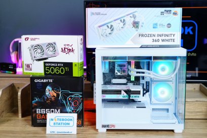 [คอมประกอบมือสอง] AMD Ryzen5-7500F / RTX-5060Ti(16GB) / 32GB(16x2) DDR5 6400MHz RGB / 2TB SSD M.2 / GIGABYTE B650M GAMING WIFI / ASUS PRIME 750W (80+BRONZE) / THERMALRIGHT TR-FROZEN INFINITY 360 WHITE / GAMMA C52 ARGB (WHITE) สเปคสูงไฟRGBจัดเต็ม พร้อมใช้ง