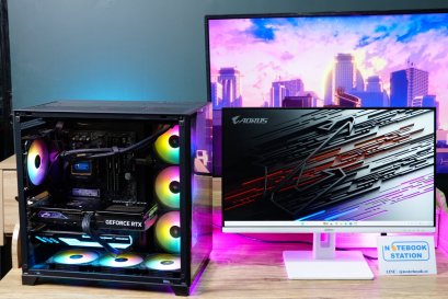 [คอมประกอบมือสอง] AMD RYZEN 7 5800X / RTX 4070 SUPER 12G / 24GB DDR4 / 2TB SSD M.2 + 250 SSD SATA / GIGABYTE B550M AORUS ELITE / CORSAIR SERIES RM850E / CPU LIQUID COOLER THERMALRIGHT FROZEN WARFRAME 240 BLACK ARGB+ DAHUA 24 inch 100hz สเปคสูงมาก พร้อมจอ 