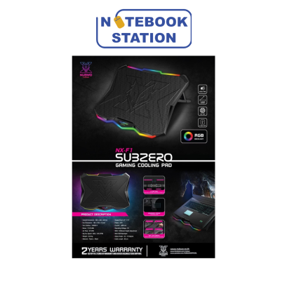 COOLING PAD อุปกรณ์ระบายความร้อนโน้ตบุ๊ค NUBWO NX-F1 SUBZERO (RGB)(BLACK) ราคา 490.-