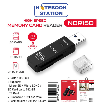 CARD READER USB 3.0 : NUBWO NCR150 5Gbps UP TO 512GB ราคา 79.-