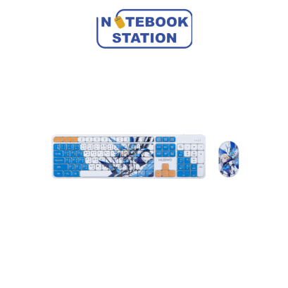 เมาส์และคีย์บอร์ดไร้สาย NUBWO รุ่น NKM643 (DARK BLUE CYBORG) ราคา 470.-