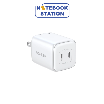 หัวชาร์จ Ugreen CD294 Wall Charger With PD 2 GaN Tech Fast Charger (US) (Adapter ชาร์จเร็ว | 45W | PD | QC 3.0/4.0 | PPS | 2Type-C | GaN) - White ราคา 990.-