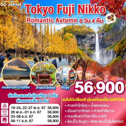 ทัวร์ญี่ปุ่น :TOKYO FUJI NIKKO ROMANTIC AUTUMN 6 วัน 4 คืน