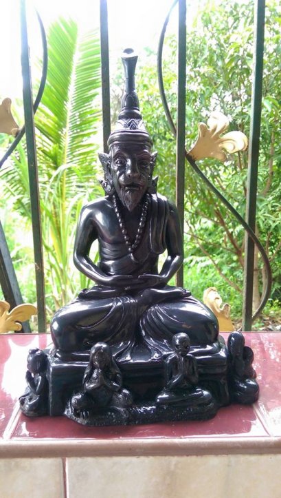 หล่อพระแบบปู่เจ้าสมิงพราย องค์บูชา หน้าตัก 7นิ้ว ทำสีรมดำเคลือบเงา