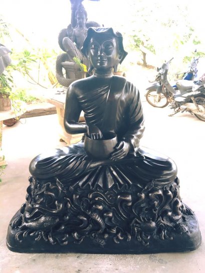 หล่อพระตามแบบ พระอุปคุต หน้าตัก 35 นิ้ว ทำสีรมดำ 