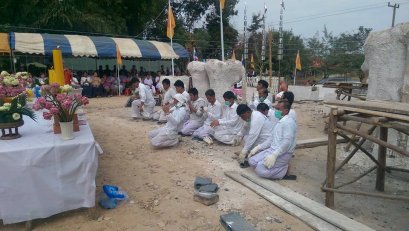 พิธีเททองหล่อพระพุทธรูปปางสมาธิ หน้าตัก 50 