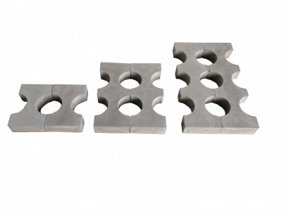 หวีคอนกรีตรองท่อ HDPE การไฟฟ้า แคล้มล็อคท่อ HDPE (HDPE Spacer Block, Concrete Spacer Block for HDPE, Duct Bank Concrete Spacers)