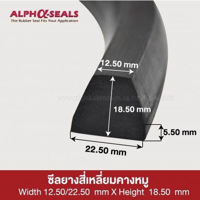 ซีลตู้อบสี่เหลี่ยมคางห W.12.50/22.50 X H.18.50 mm. 