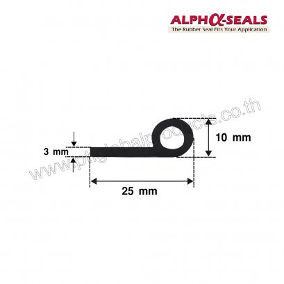 P-Profile EPDM Seals 25x10 mm