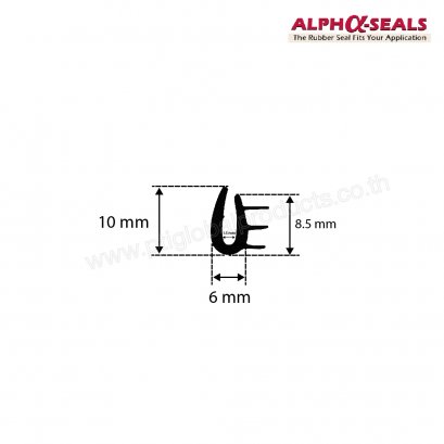 EPDM Rubber U-Channels 6x10 mm